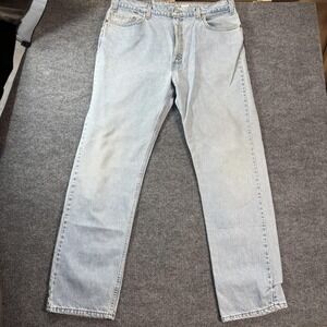 Vintage Levis 505 Jeans Mens 40x32 Blue Light Wash Straight Denim Pants USA 90s